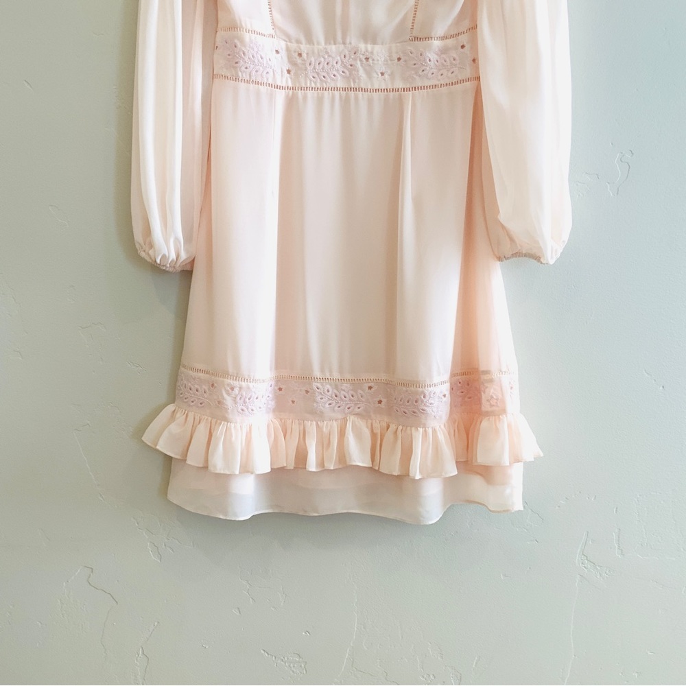 Rebecca Minkoff Prairie Embroidered Pinafore Ruffle Hem Bluff Dress Size Small - Picture 11 of 16